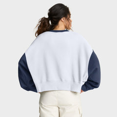 Boston Red Sox Nike Women's Oversized High Hip Fleece Sweatshirt - White/Navy Sweatshirts