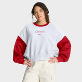 St. Louis Cardinals Nike Women's Oversized High Hip Fleece Sweatshirt - White/Red Sweatshirts