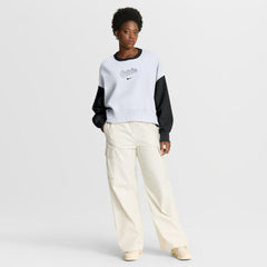 Baltimore Orioles Nike Women's Oversized High Hip Fleece Sweatshirt - White/Black Sweatshirts