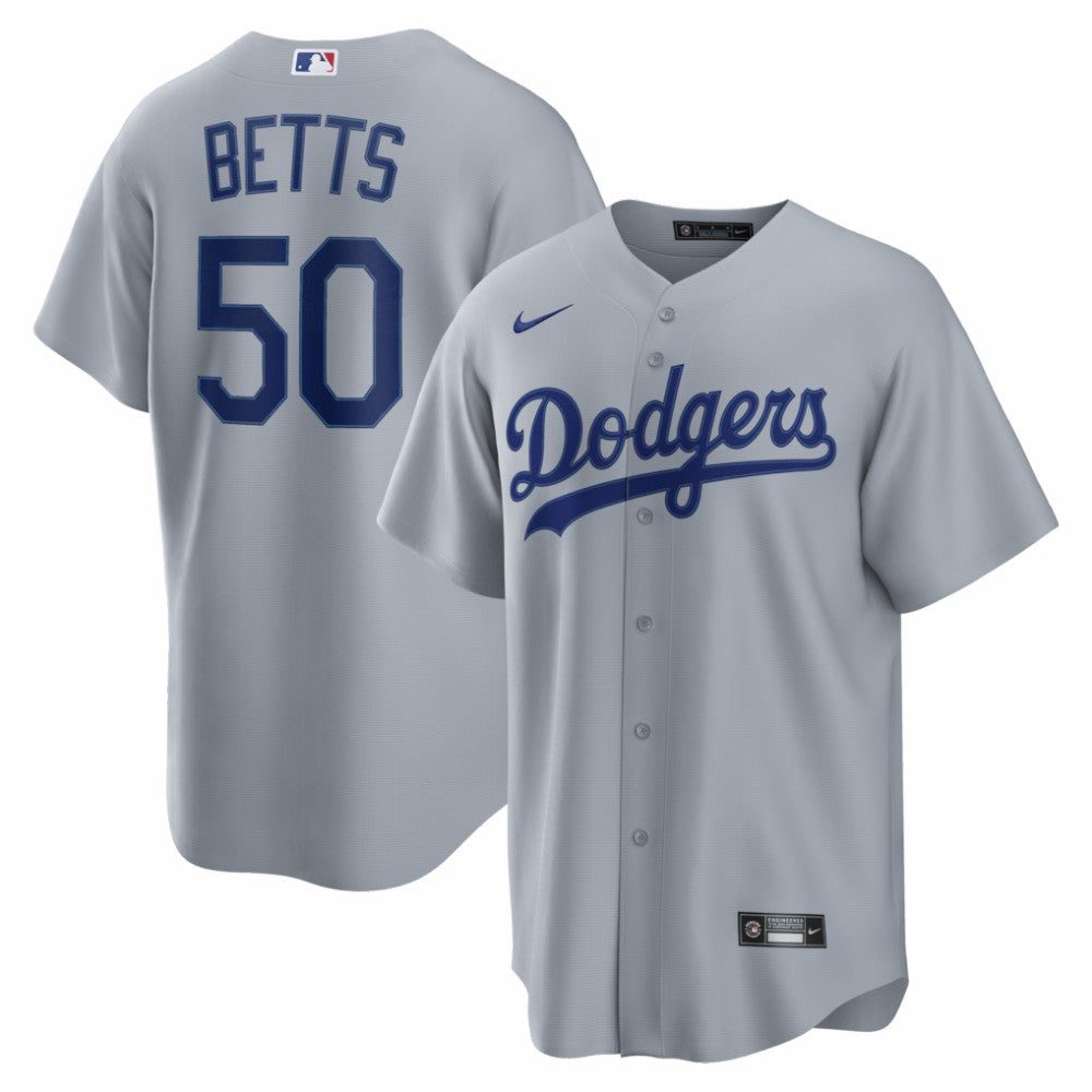 MLB Mookie Betts Los Angeles Dodgers Nike Road Replica Jersey - Gray