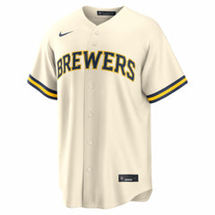 MLB Christian Yelich Milwaukee Brewers Nike Home Replica Jersey - Cream