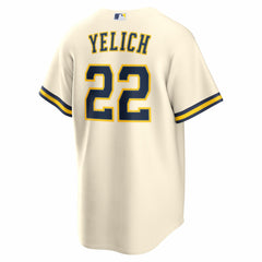MLB Christian Yelich Milwaukee Brewers Nike Home Replica Jersey - Cream