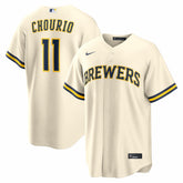 MLB Jackson Chourio Milwaukee Brewers Nike Home Replica Jersey - Cream