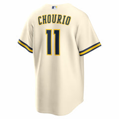 MLB Jackson Chourio Milwaukee Brewers Nike Home Replica Jersey - Cream