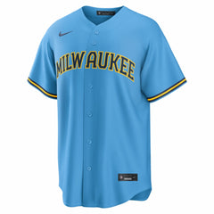 MLB Jackson Chourio Milwaukee Brewers Nike Road Replica Jersey - Light Blue
