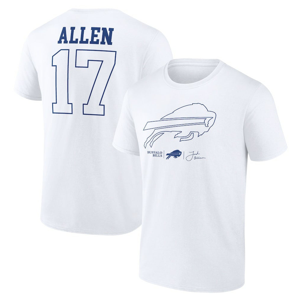 Josh Allen Buffalo Bills Tonal Name & Number T-Shirt White