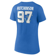 Aidan Hutchinson Detroit Lions Women's Floral Name & Number V-Neck T-Shirt Blue