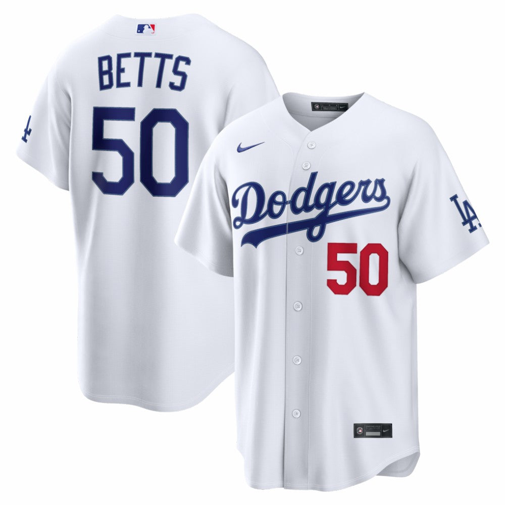 MLB Mookie Betts Los Angeles Dodgers Nike Home Stadium Jersey - White