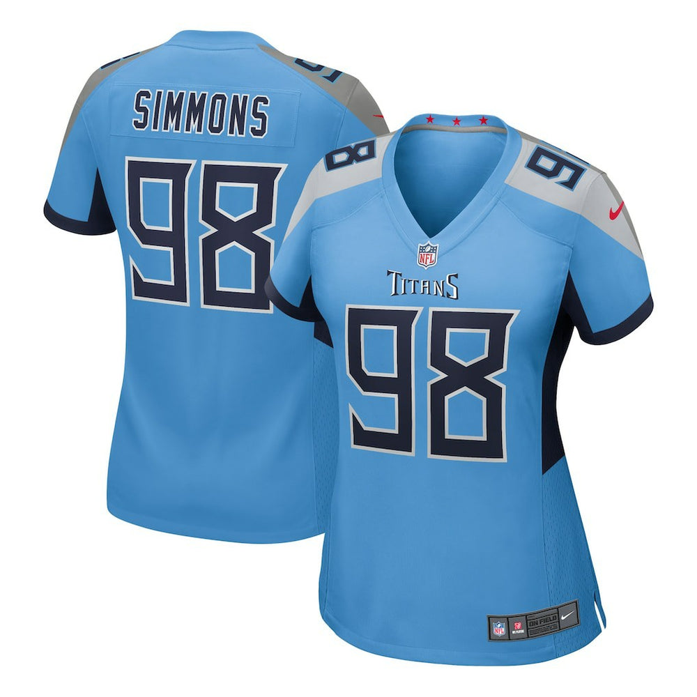 NFL Jeffery Simmons Tennessee Titans Women's Team Game Jersey - Light Blue