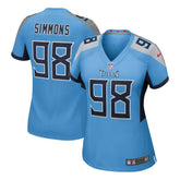 NFL Jeffery Simmons Tennessee Titans Women's Team Game Jersey - Light Blue