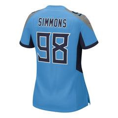 NFL Jeffery Simmons Tennessee Titans Women's Team Game Jersey - Light Blue