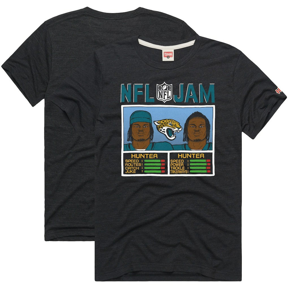 Travis Hunter Jacksonville Jaguars Homage Unisex NFL Jam Tri-Blend T-Shirt Black