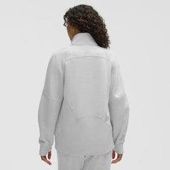 NHL Edmonton Oilers lululemon Women's Long Scuba Oversized Half-Zip Funnel Neck - Heathered Core Ultra Light Grey