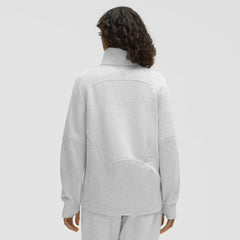 NHL Minnesota Wild lululemon Women's Long Scuba Oversized Half-Zip Funnel Neck - Heathered Core Ultra Light Grey