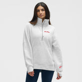 NHL Detroit Red Wings lululemon Women's Long Scuba Oversized Half-Zip Funnel Neck - Heathered Core Ultra Light Grey