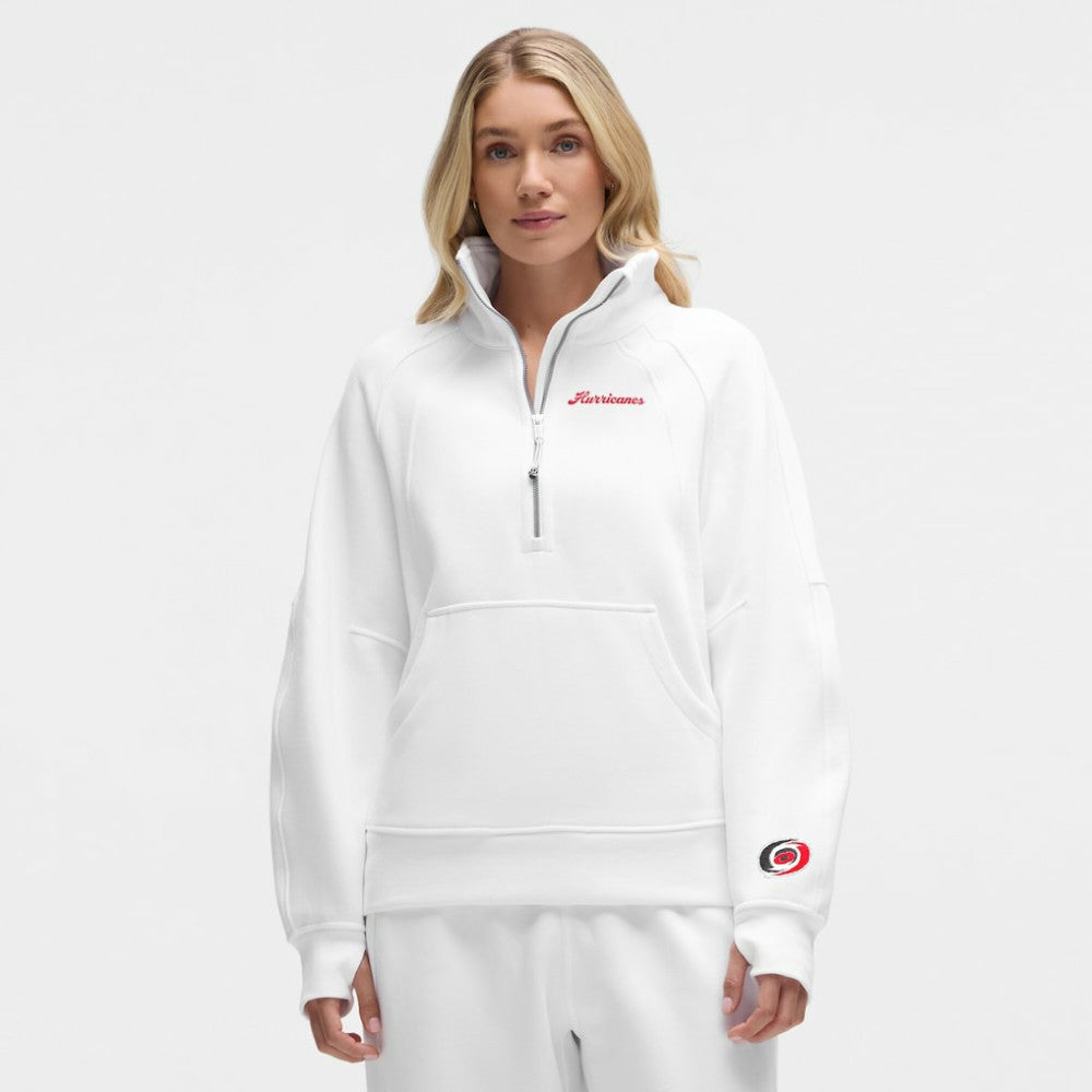 NHL Carolina Hurricanes lululemon Women's Long Scuba Oversized Half-Zip Funnel Neck - White