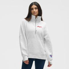 NHL New York Rangers lululemon Women's Long Scuba Oversized Half-Zip Funnel Neck - Heathered Core Ultra Light Grey