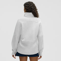 NHL Tampa Bay Lightning lululemon Women's Long Scuba Oversized Half-Zip Funnel Neck - Heathered Core Ultra Light Grey