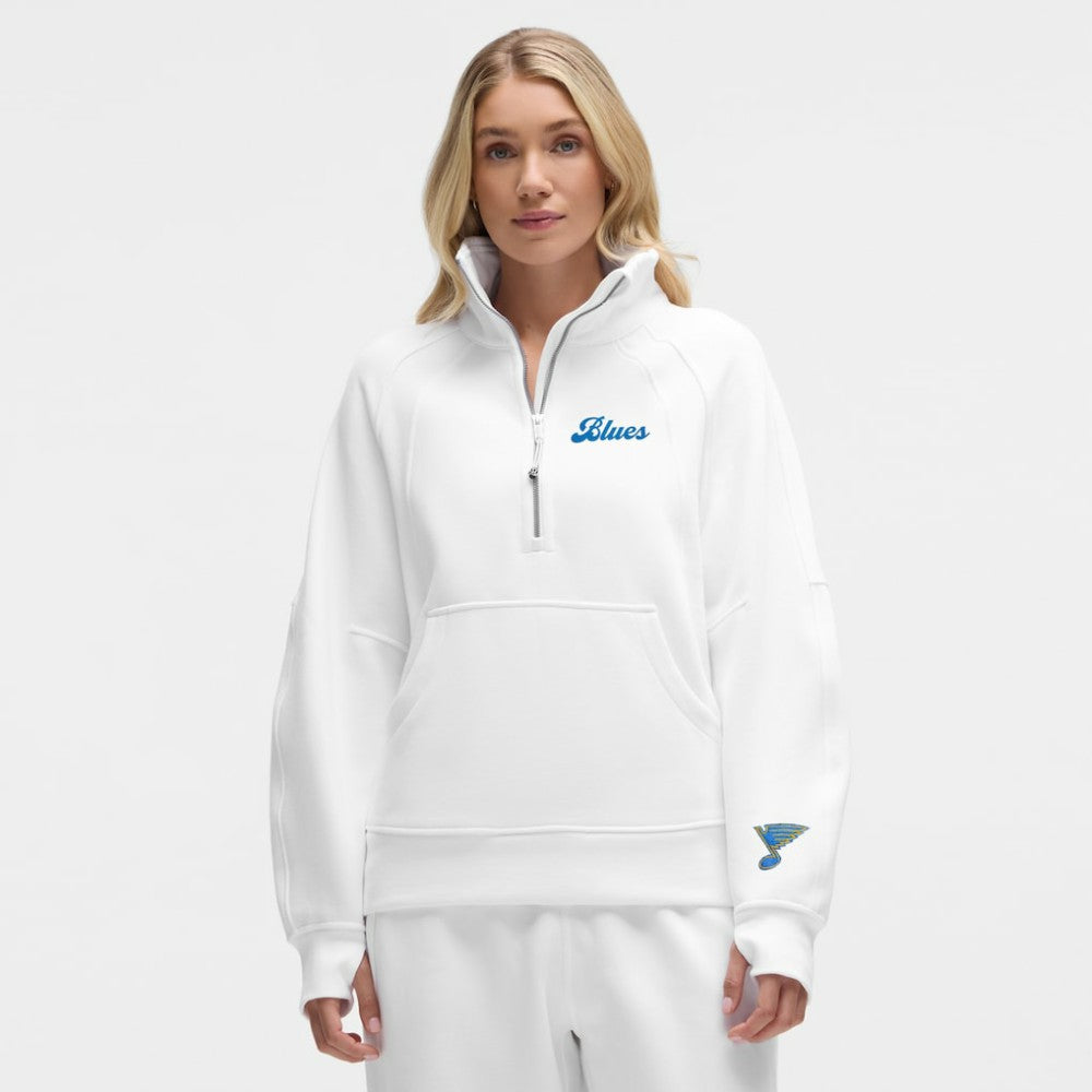 NHL St. Louis Blues lululemon Women's Long Scuba Oversized Half-Zip Funnel Neck - White