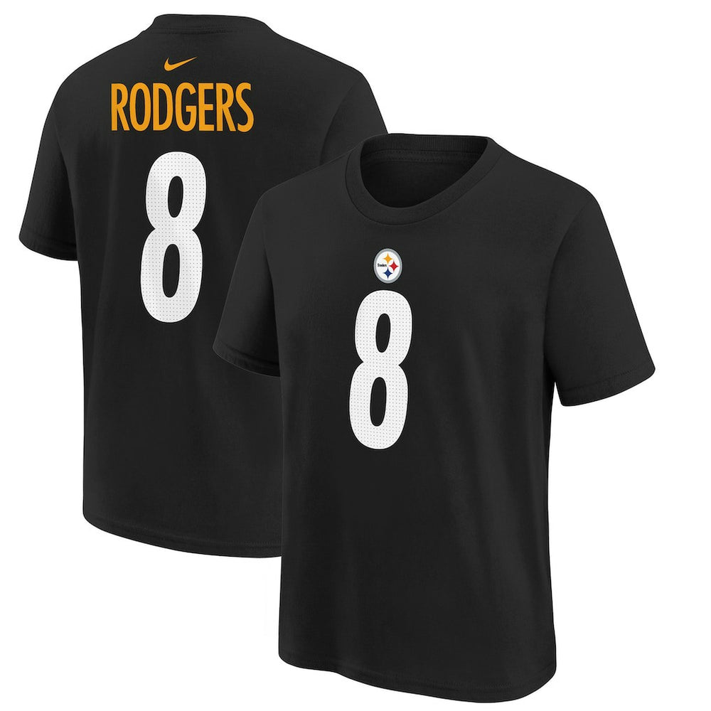 Aaron Rodgers Pittsburgh Steelers Youth Player Name & Number T-Shirt Black