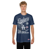 Los Angeles Dodgers New Era Oversized Throwback Distressed T-Shirt - Navy T-shirts