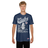 Chicago Cubs New Era Oversized Throwback Distressed T-Shirt - Navy T-shirts