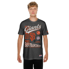San Francisco Giants New Era Oversized Throwback Distressed T-Shirt - Black T-shirts