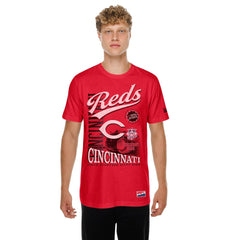 Cincinnati Reds New Era Oversized Throwback Distressed T-Shirt - Red T-shirts