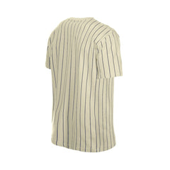Detroit Tigers New Era Throwback Meshback Pinstripe T-Shirt - Cream T-shirts
