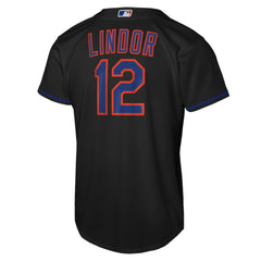 MLB Francisco Lindor New York Mets Nike Youth Alternate Replica Jersey - Black