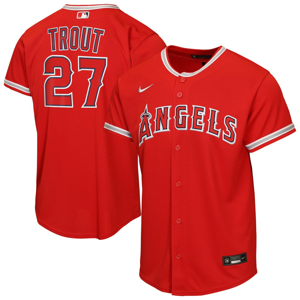 MLB Mike Trout Los Angeles Angels Nike Youth Alternate Replica Jersey - Red