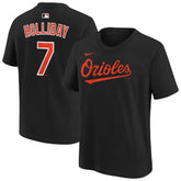 Jackson Holliday Baltimore Orioles Nike Youth Name & Number T-Shirt - Black T-shirts