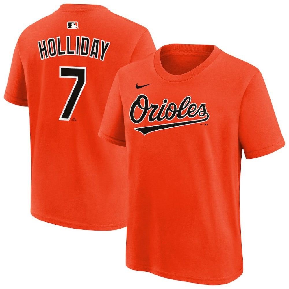 Jackson Holliday Baltimore Orioles Nike Youth Name & Number T-Shirt - Orange T-shirts
