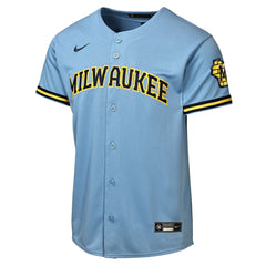 MLB Milwaukee Brewers Nike Youth Road Stadium Jersey - Powder Blue