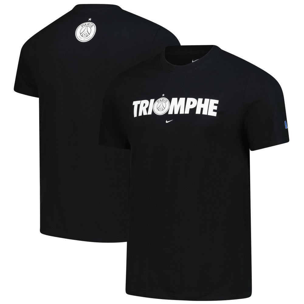 Paris Saint-Germain 2025 Champions of Europe Triomphe T-Shirt Black