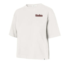 Pittsburgh Steelers '47 Women's Love Letter Reed City T-Shirt Cream