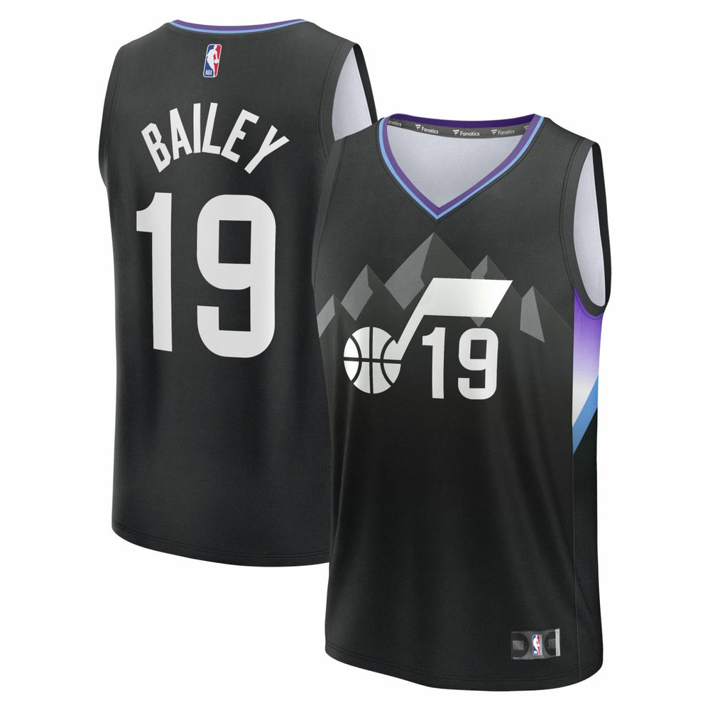 NBA Ace Bailey Utah Jazz 2025 NBA Draft First Round Pick Fast Break Replica Jersey - Statement Edition - Black