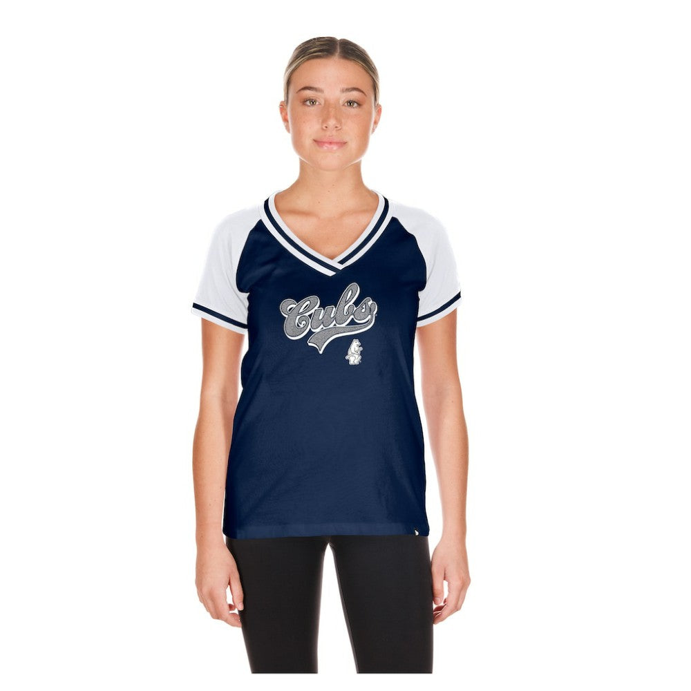 Chicago Cubs New Era Women's Gameday V-Neck T-Shirt - Navy T-shirts