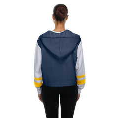Milwaukee Brewers New Era Women's Boxy Lace-Up Hoodie - Navy Hoodies