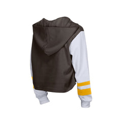 San Diego Padres New Era Women's Boxy Lace-Up Hoodie - Brown Hoodies