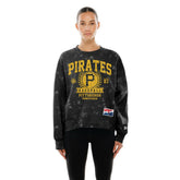 Pittsburgh Pirates New Era Women's Throwback Oversized Boxy Sweatshirt - Black Sweatshirts