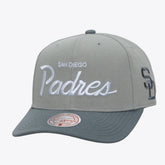 San Diego Padres Mitchell & Ness Cooperstown Thunderstorm Head Coach Pro-Crown Adjustable Hat - Gray Hats