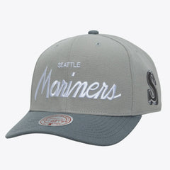 Seattle Mariners Mitchell & Ness Cooperstown Thunderstorm Head Coach Pro-Crown Adjustable Hat - Gray Hats