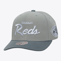 Cincinnati Reds Mitchell & Ness Cooperstown Thunderstorm Head Coach Pro-Crown Adjustable Hat - Gray Hats