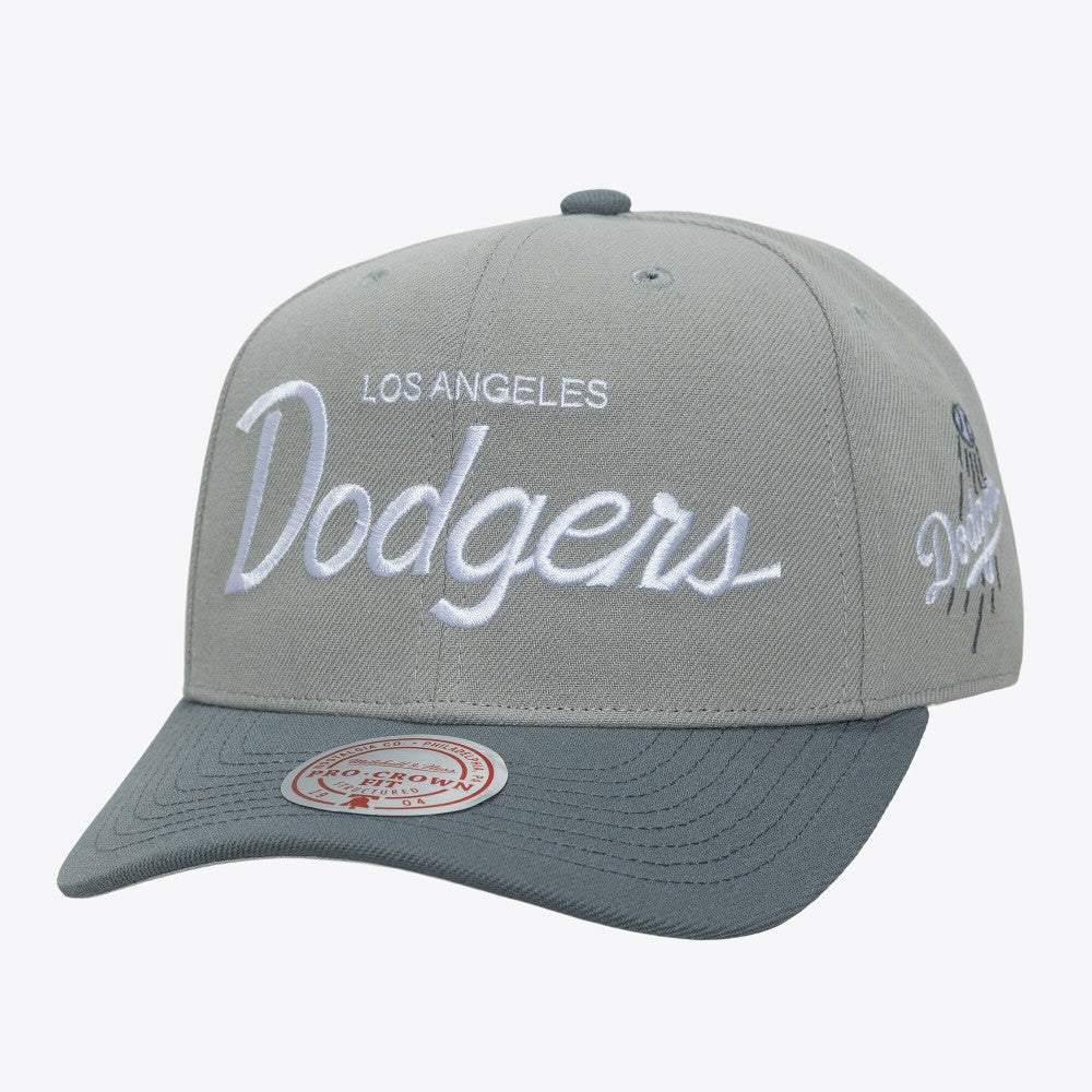 Los Angeles Dodgers Mitchell & Ness Thunderstorm Head Coach Pro-Crown Adjustable Hat - Gray Hats