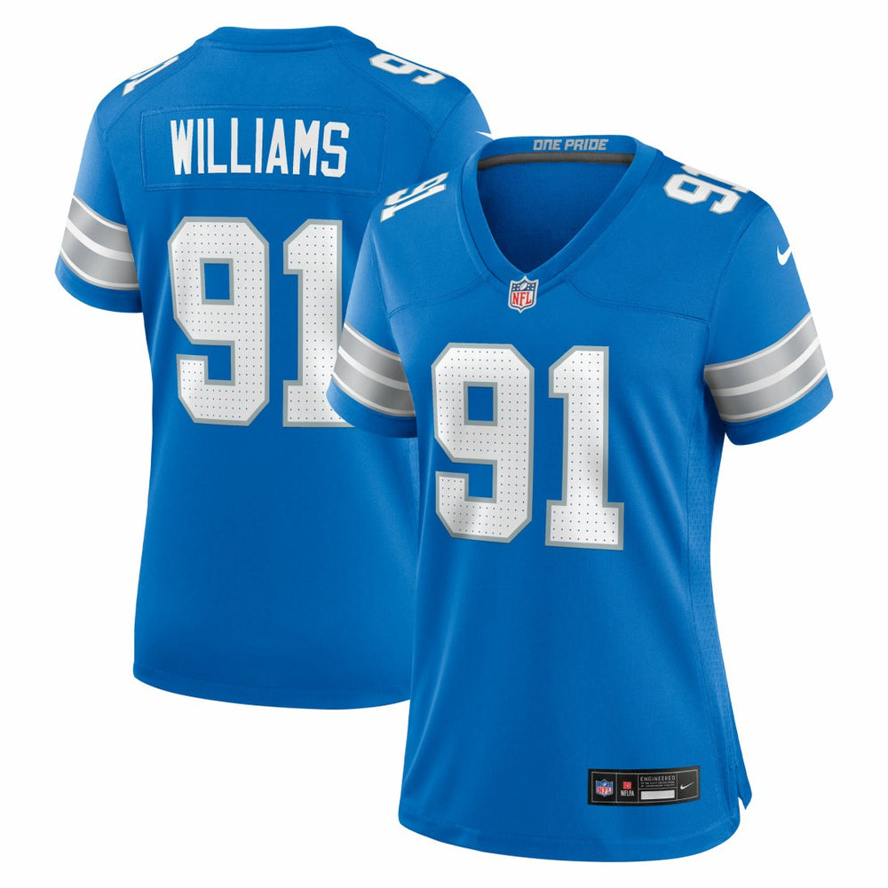 NFL Tyleik Williams Detroit Lions Women's Team Game Jersey - Blue