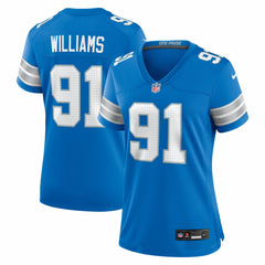 NFL Tyleik Williams Detroit Lions Women's Team Game Jersey - Blue