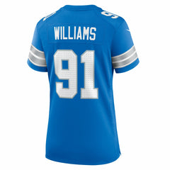 NFL Tyleik Williams Detroit Lions Women's Team Game Jersey - Blue