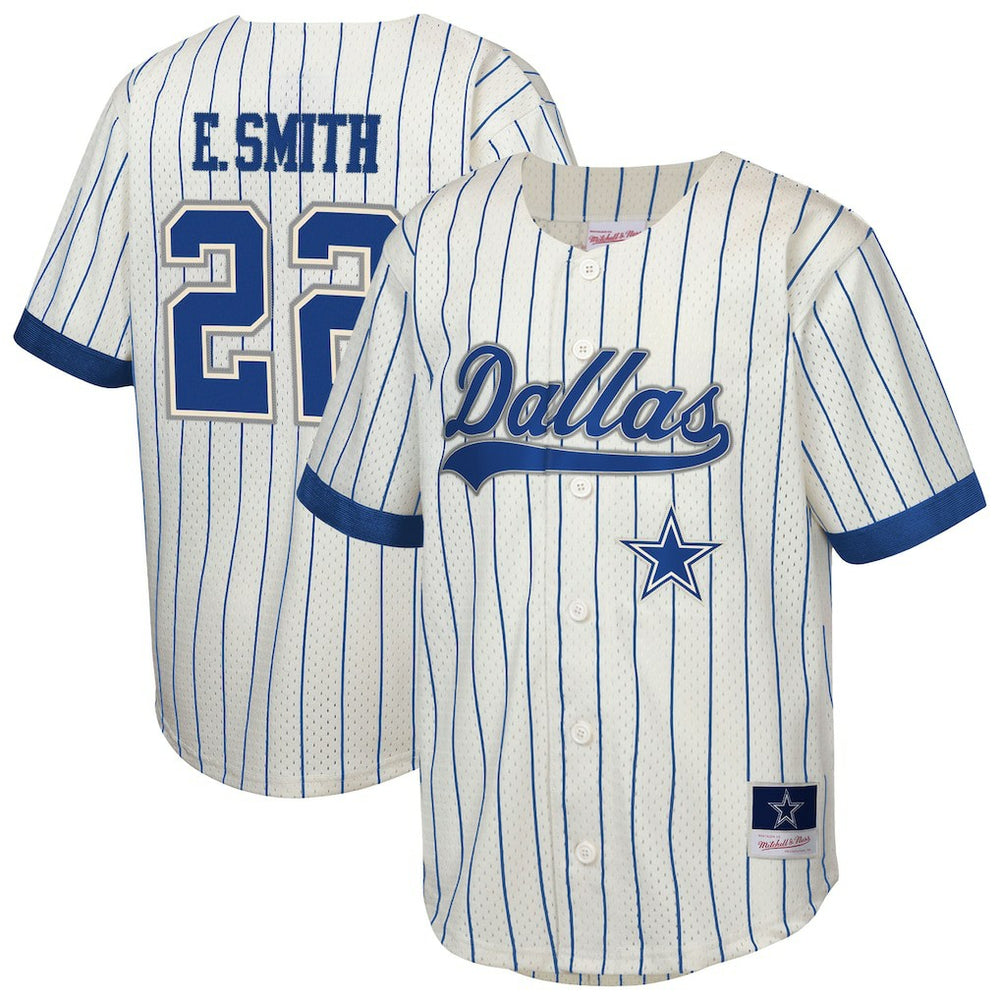 NFL Emmitt Smith Dallas Cowboys Youth Retired Player Name & Number Baseball Jersey - Cream outlet