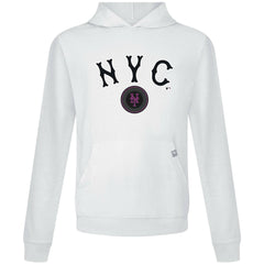 New York Mets Levelwear City Connect Relay Back Splash Pullover Hoodie - White Hoodies